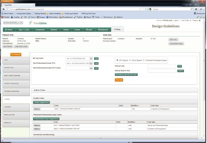 Healthcare Interface